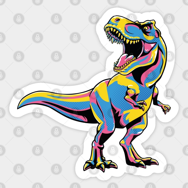 Pop Art Dinosaur Sticker by GoshWow®